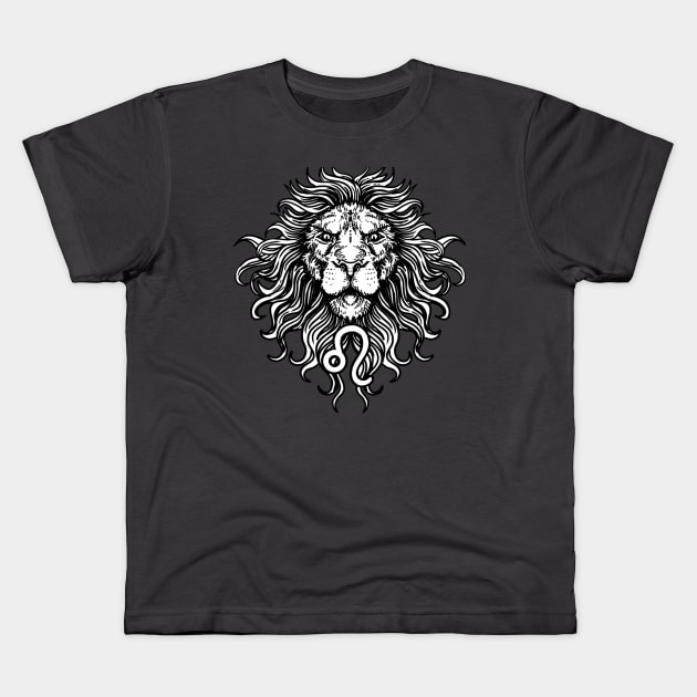 Leo Zodiac Sign Birthday Gift Kids T-Shirt by Kneazal